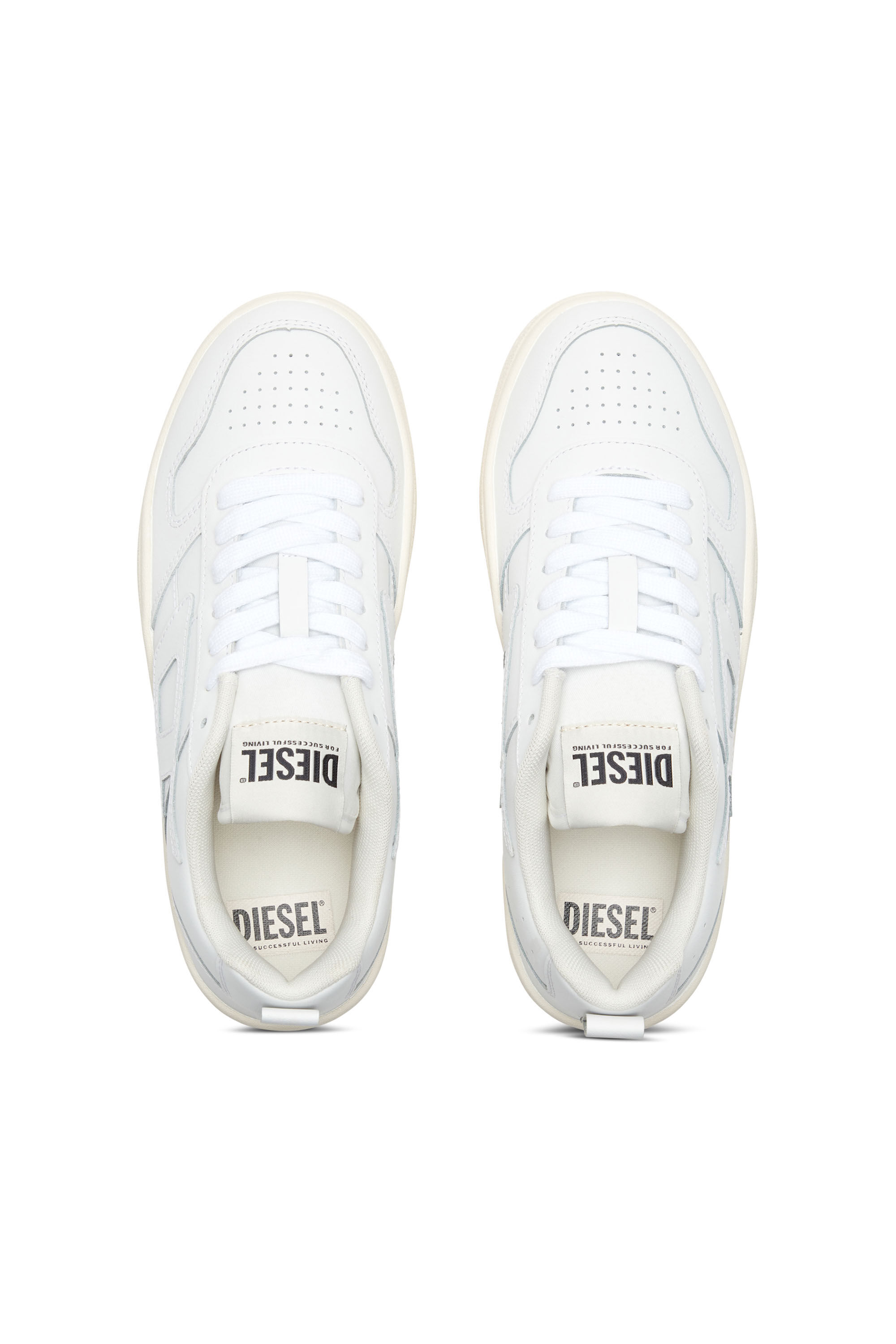 Diesel - S-UKIYO V2 LOW, S-Ukiyo Low-Sneakers basses en cuir et nylon Homme in Blanc - 4