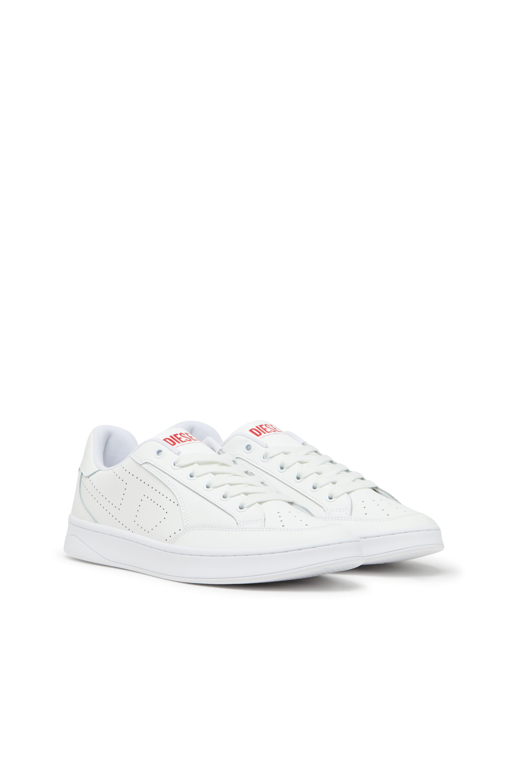 Diesel - S-DAKOTA LOW W, S-Dakota-Sneakers en cuir avec logo perforé Femme in Blanc - 2