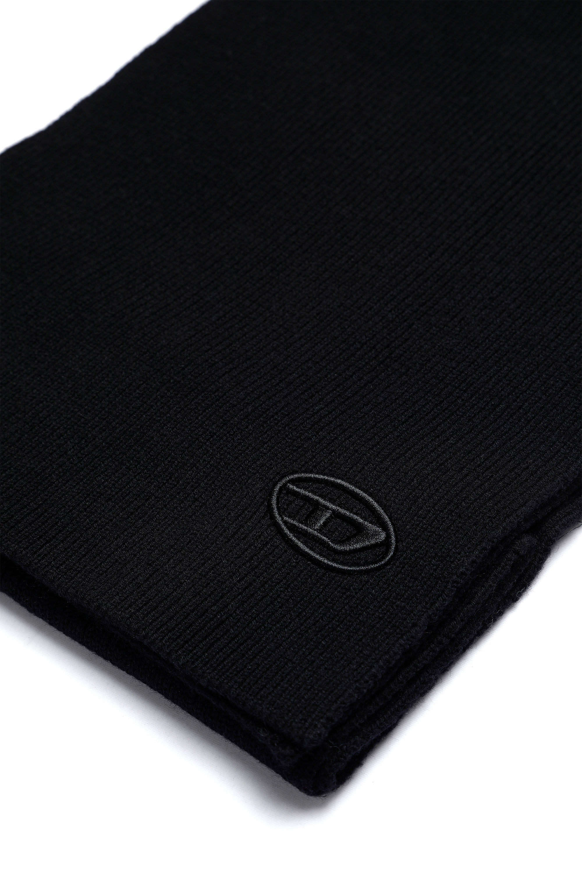 Diesel - K-CODER SCARF, Écharpe en laine mélangée et côtelée Mixte in Noir - 4