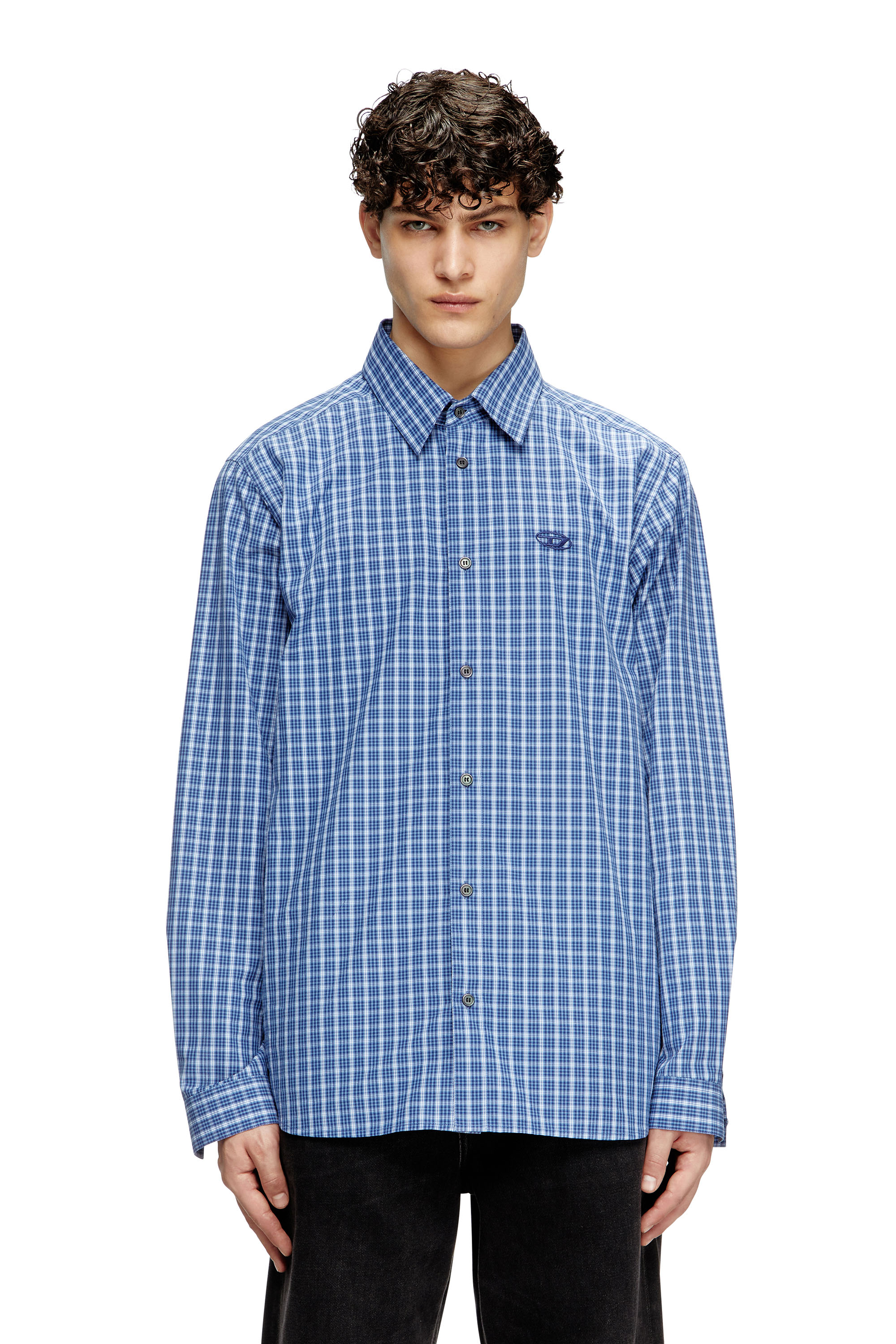 Diesel - S-SIMPLY-DLBV, Chemise à carreaux avec broderie Oval D Homme in Polychrome - 1