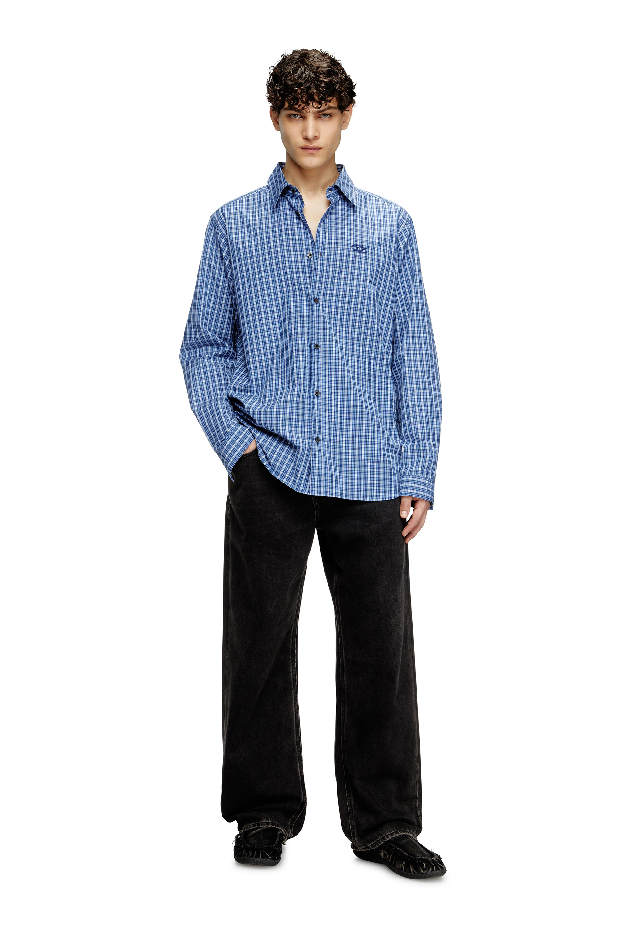 Diesel - S-SIMPLY-DLBV, Chemise à carreaux avec broderie Oval D Homme in Polychrome - 2