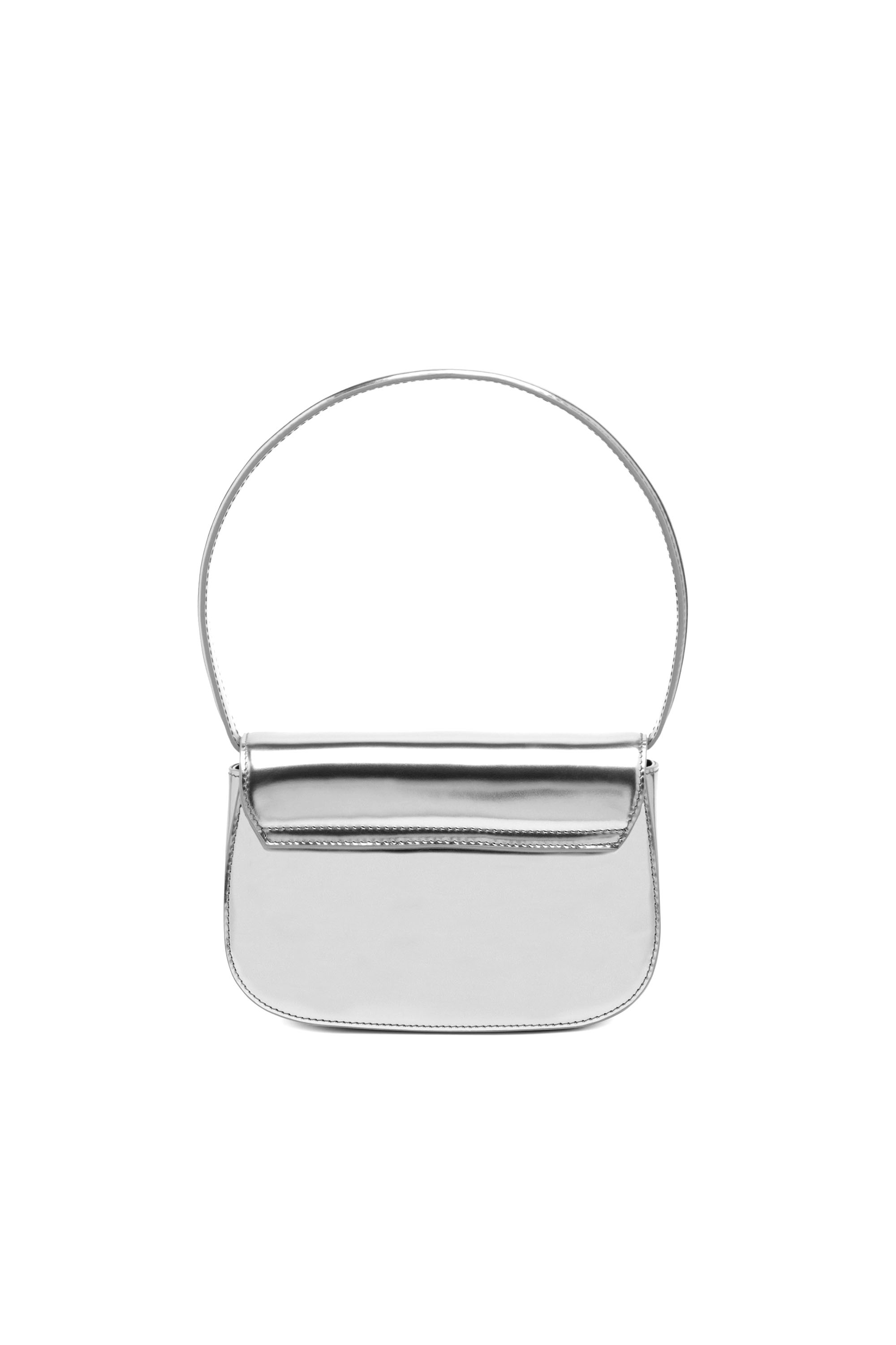 Diesel - 1DR, 1DR-Sac iconique à bandoulière en cuir effet miroir Femme in Gris argenté - 3
